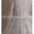 Luxury lace long sleeve islamic wedding dress